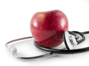 Apple and stethoscope