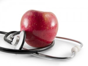 Apple and stethoscope