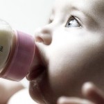 Baby drinking from bottle