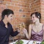 Couple dining in restaurant