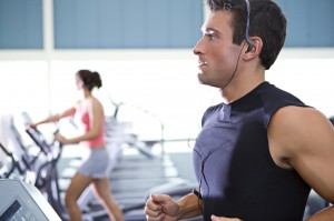 Exercising at the gym