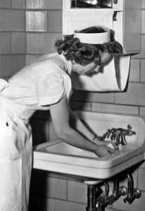 Nurse washing hands