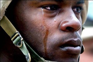 Soldier crying, PTSD