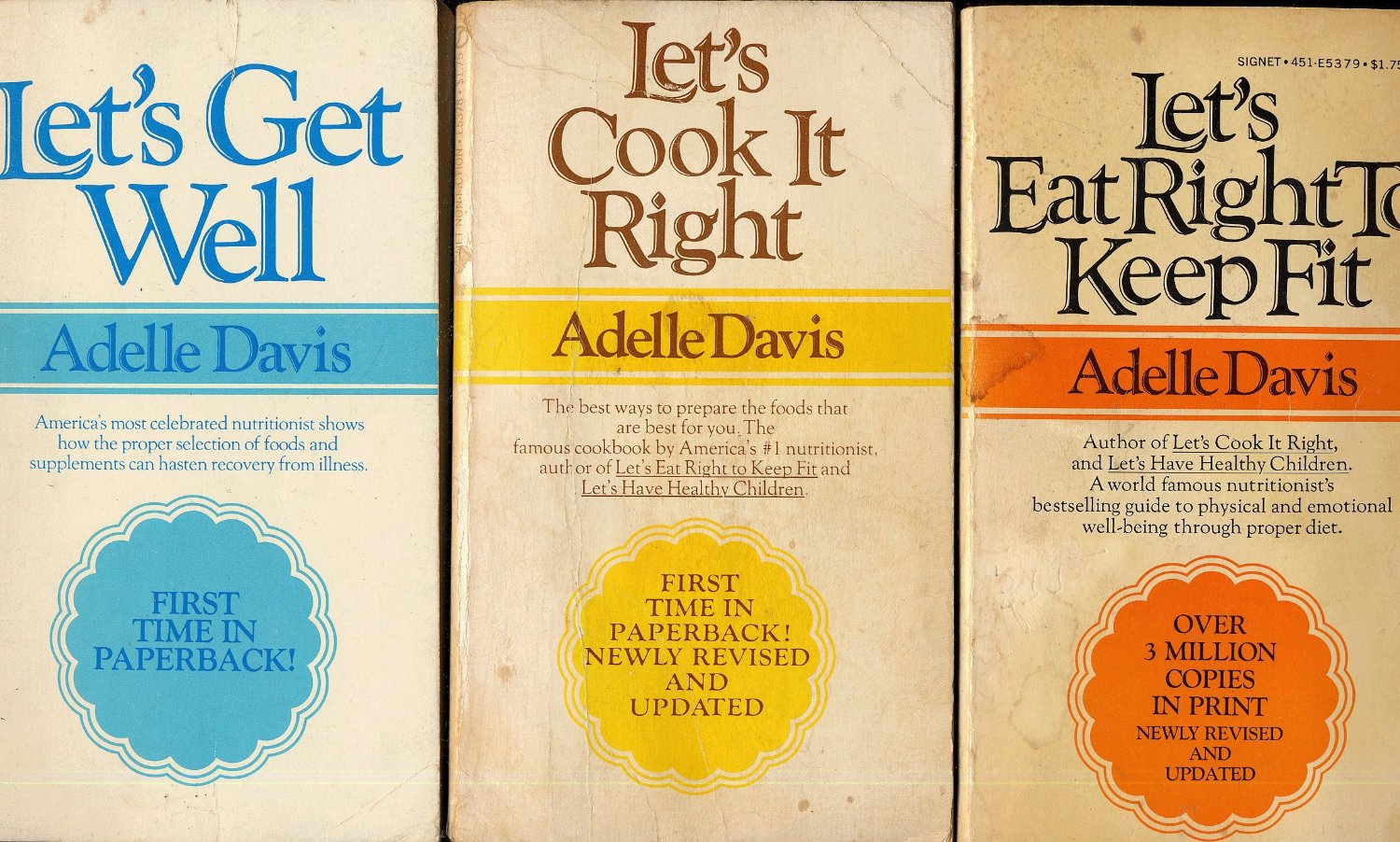 He cook now. Adele Davis. Lets Cook. Paperback lot of 12 Signet.